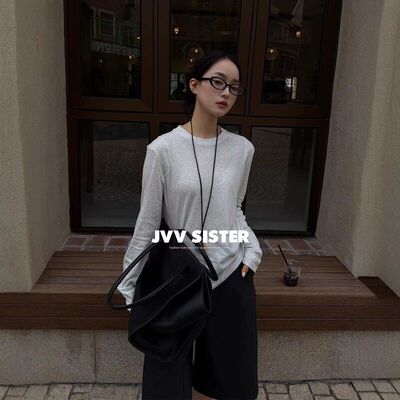 2026春夏圆领宽松长袖女T恤