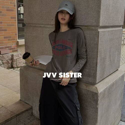 2026秋美式街头字母长袖T恤女