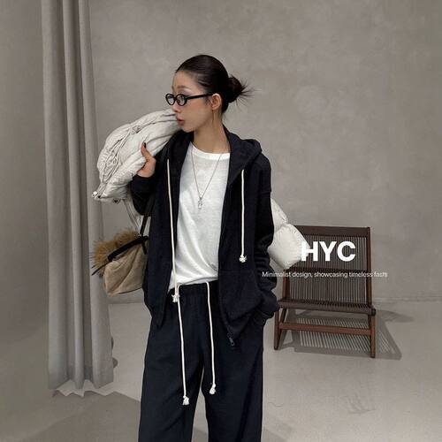 HYC十三行冬季韩系连帽卫衣女