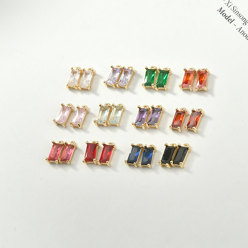 保色铜镀18k真金色长方形水晶玻璃小吊坠diy手工耳勾耳饰材料配件,饰品/流行首饰/时尚饰品新,其他DIY饰品配件,淘宝优惠券,粉丝福利购,淘宝优惠卷