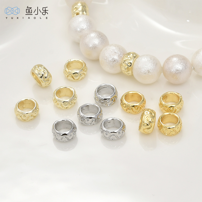 铜保色波浪大孔扁珠隔珠