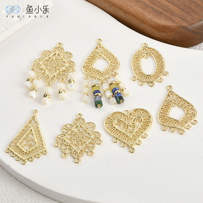 镀14k金桃心菱形椭圆多挂吊坠