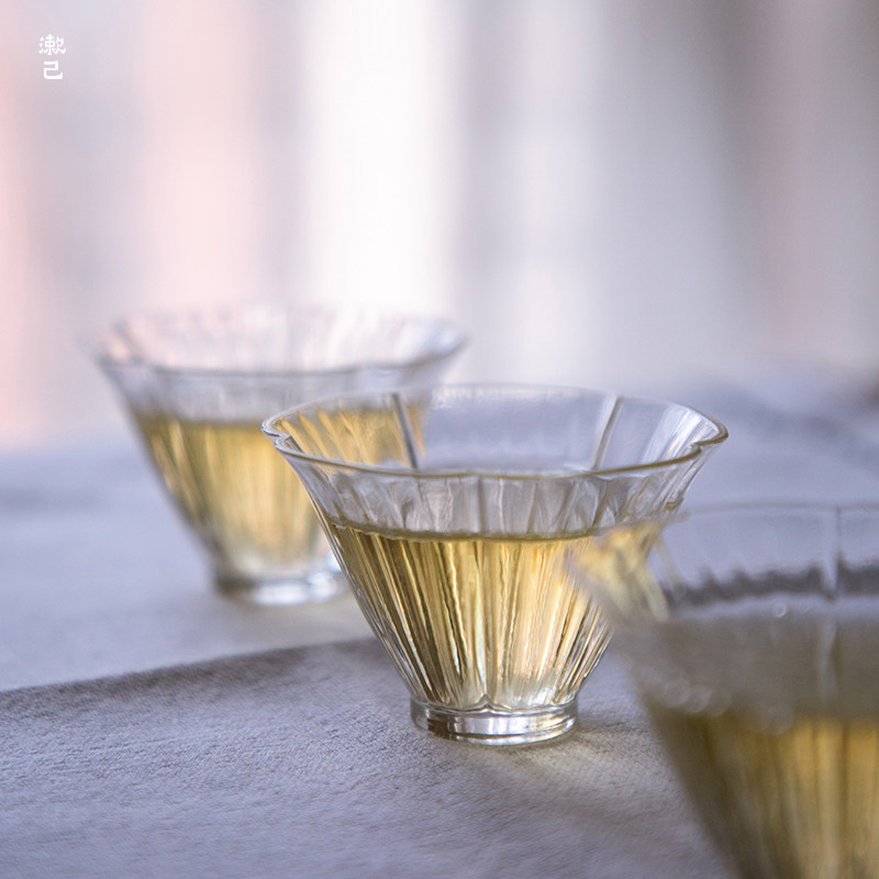 漱己造物耐热日式菊瓣功夫茶杯