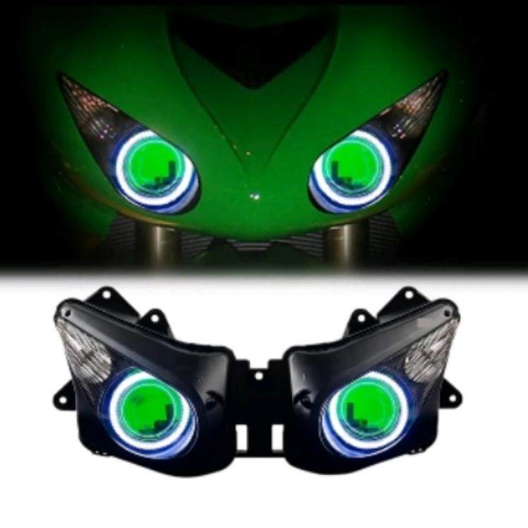川崎ZX-6R 636 07-08 ZX-10R 06-07大灯改装LED透镜恶魔眼总成