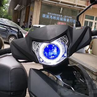 福喜125/福禧夜行者AS125/JYM125T大灯改装led透镜天使恶魔眼总成