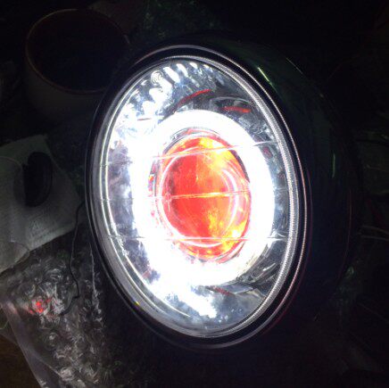 适用于本田CB400 CB500 CB1300大灯改装led天使恶魔眼前车灯总成