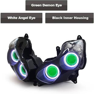 川崎KAWASAKI大牛zx14R六眼魔神大灯改装LED透镜天使恶魔眼总成