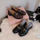 制服单鞋 内外真皮 女秋学院风通勤小皮鞋 天空金属扣乐福鞋 喵唔