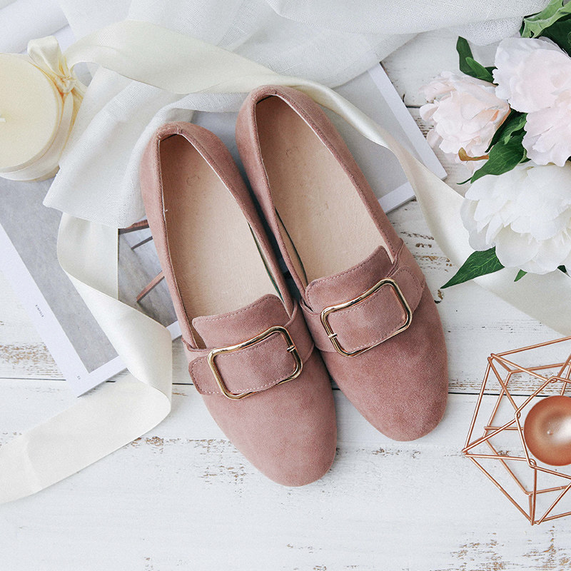 喵唔2019新款夏裸色仙女鞋子真皮甜美圓頭低跟平底樂福鞋單鞋女在類目 女鞋, 低幫鞋中 - 來自Buy2taobao.com提供專業的淘寶代購服務