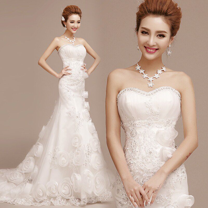 2017新款新娘结婚婚纱礼服齐地抹胸收腰鱼尾小拖尾公主梦幻2018|ruв категории Женская одежда, Cвадебные платья, свадебное платье - от Buy2taobao.com для оказания профессиональной услуги покупки агента Taobao