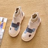 靴圆头女靴子 平跟短靴单靴平底马丁靴短筒时装 包邮 外贸秋季