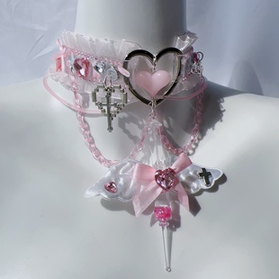 原创|天使choker项圈医疗系涩谷Y2K辣妹项圈复古千禧亚注射器项圈