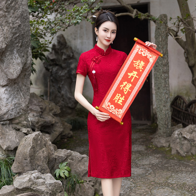 旗袍新款2025高考送红色