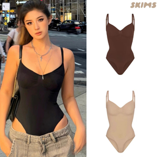 性感显瘦吊带背心T恤 塑身衣v领修身 正品 现货SKIMS卡戴珊肯豆同款