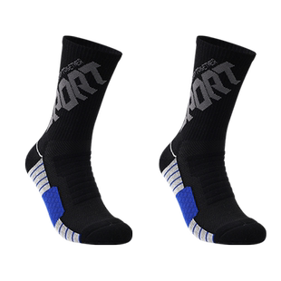 篮球袜子男中筒纯棉袜高中生运动男款加厚毛巾底高帮鞋长筒秋冬款