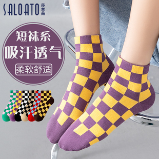 网红款 纯棉吸汗防臭低帮透气女装 ins潮船袜 薄款 袜子女士短袜夏季