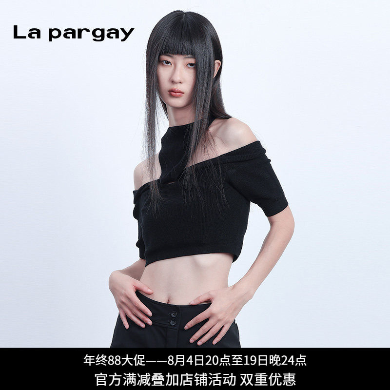 Lapargay2025夏上新针织短袖T恤