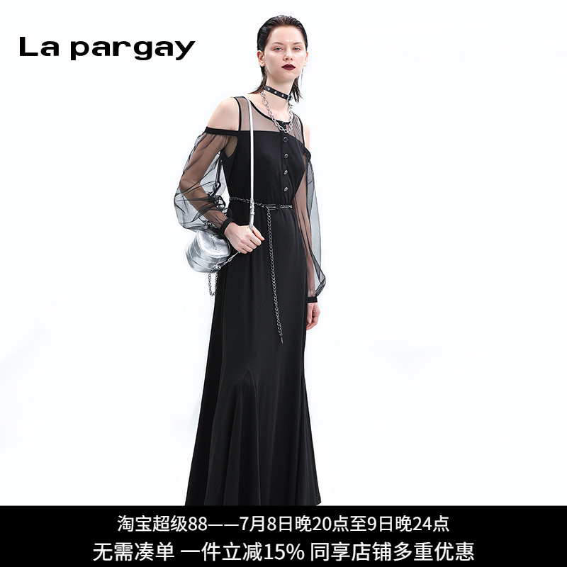 纳帕佳蕾丝拼雪纺连衣裙