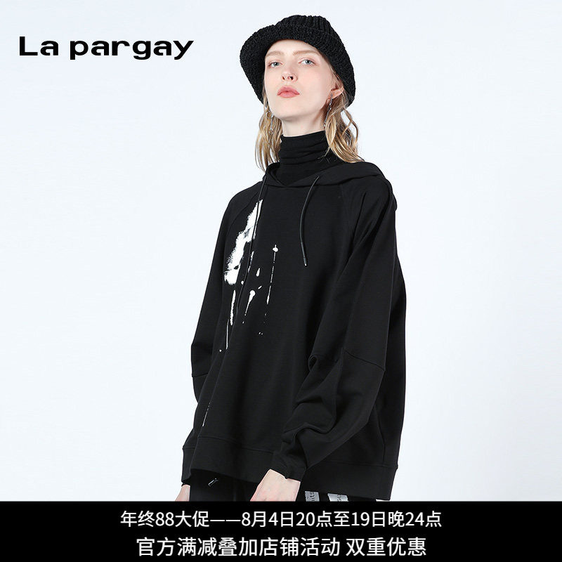 纳帕佳暗黑印花连帽卫衣女宽松