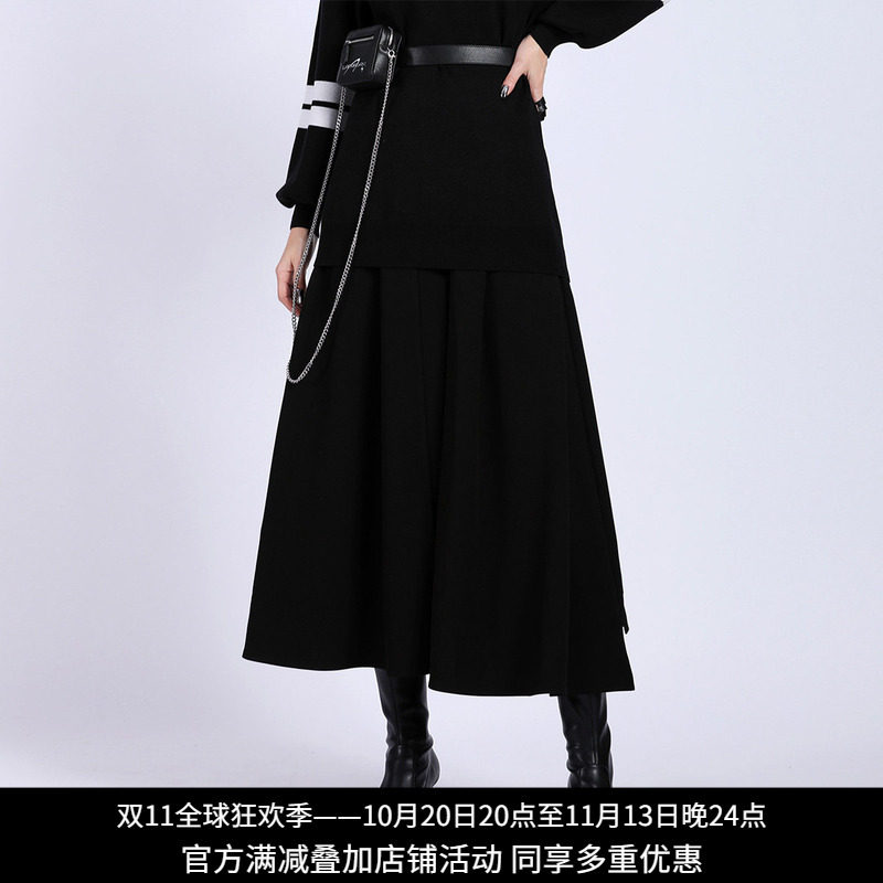 纳帕佳高腰显瘦A字中长半身裙