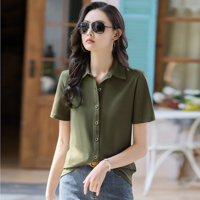 9887#夏季新款短袖polo衫女棉质韩版气质纽扣小衫纯上衣半袖体恤,女装/女士精品,POLO衫,淘宝优惠券,粉丝福利购,淘宝优惠卷