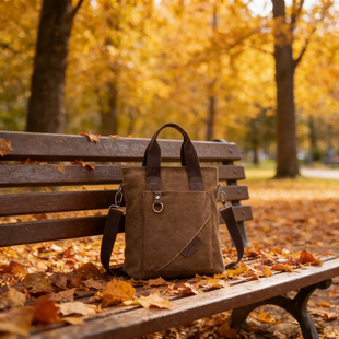 潮流男包手提包简约商务公文包休闲复古帆布包男款时尚单肩斜挎包