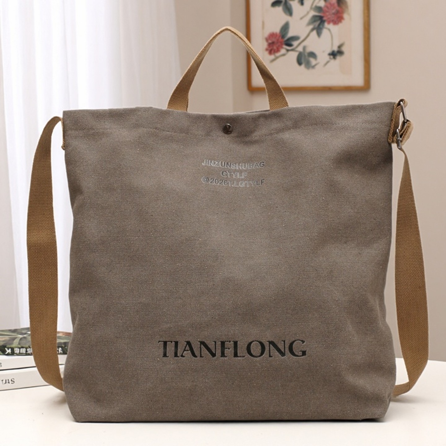 2025新款慵懒休闲帆布斜挎包女手提包通勤包女士宝妈单肩包大容量