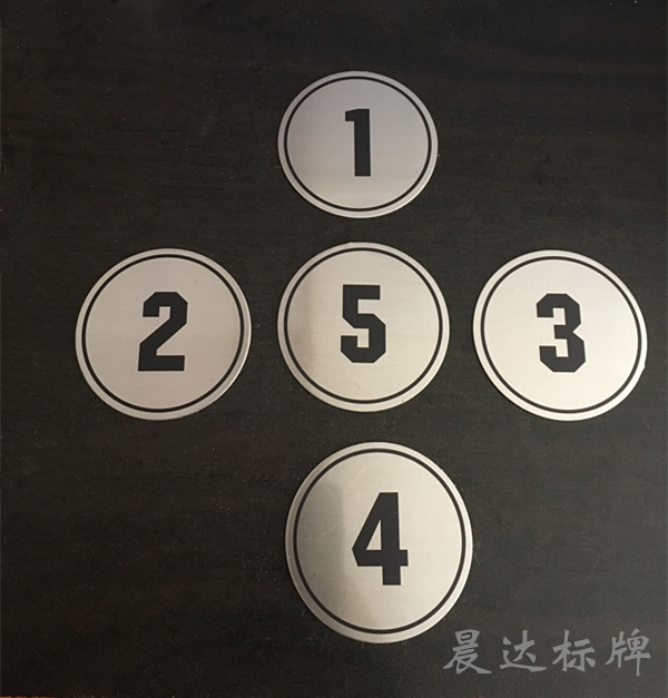 不锈钢圆形台号牌桌牌贴数字贴号码牌餐厅桌位餐网吧编号牌柜号码