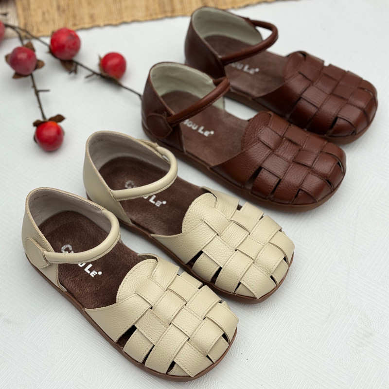 手工真皮复古罗马凉鞋