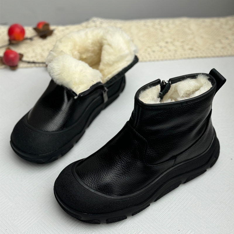 真皮雪地靴女冬季加绒保暖厚底短靴加厚复古纯羊毛大棉靴妈妈棉鞋,女鞋,时尚雪地靴,淘宝优惠券,粉丝福利购,淘宝优惠卷