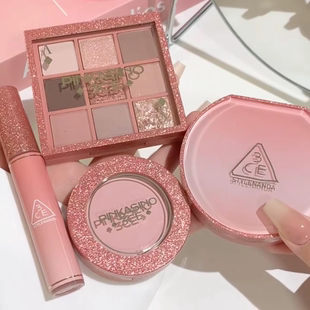3ce新品流砂扑克牌眼影KNOTTED PINK腮红唇釉PINK FILTER裸砂粉