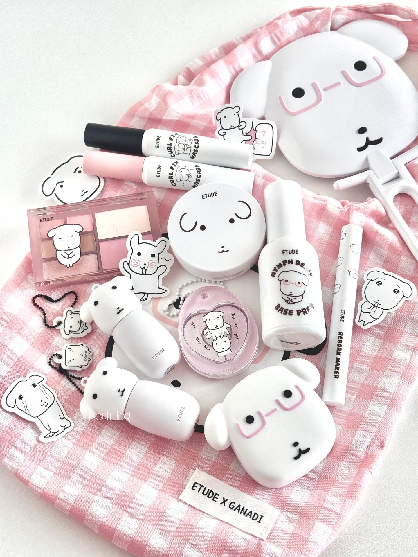 Etude house伊蒂之屋ganadi小狗联名限定唇釉卧蚕盘修容棒睫毛膏