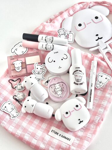 Etude house伊蒂之屋ganadi小狗联名限定唇釉卧蚕盘修容棒睫毛膏
