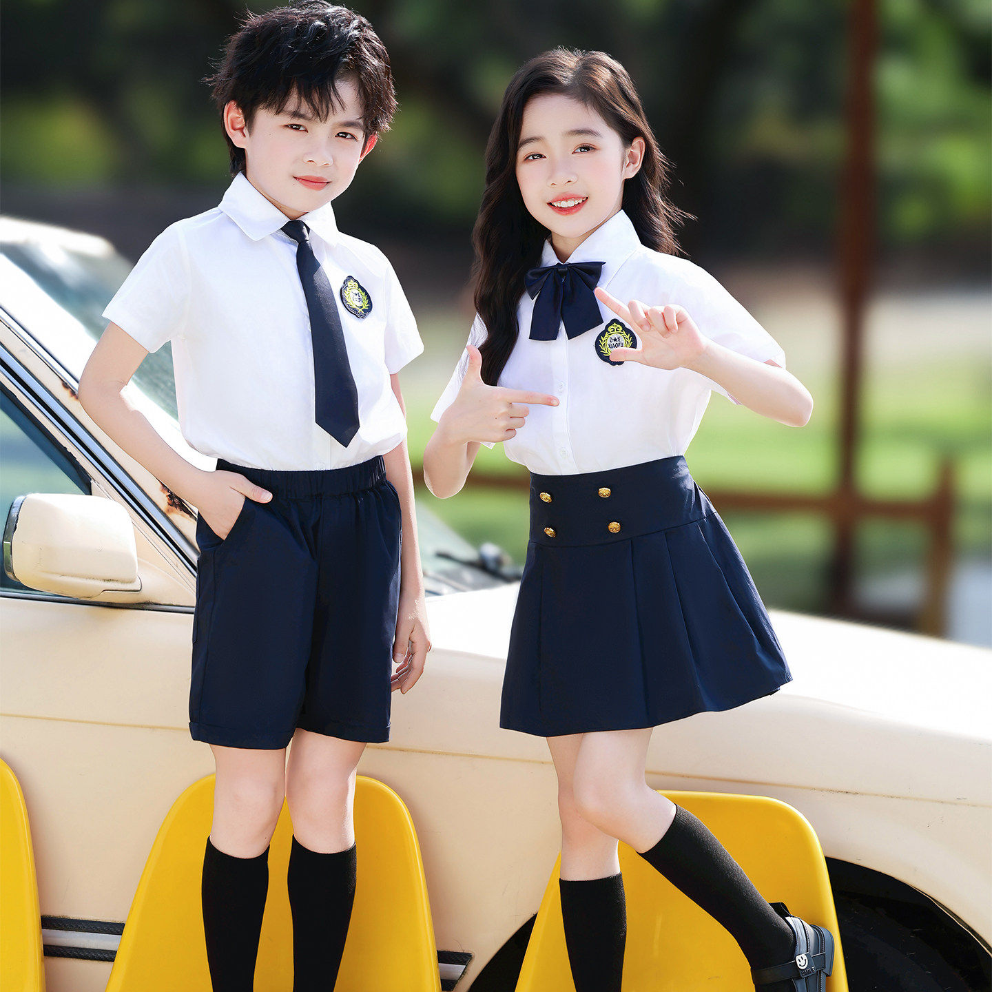 幼儿园毕业照礼服装夏季大班园服儿童合唱服夏天小学生校服英伦风