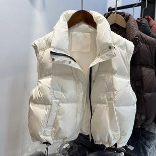 2025冬季新款羽绒马甲女短款加厚立领宽松大码时尚背心坎肩外套潮