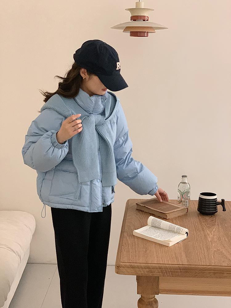 韩版短款披肩羽绒服女