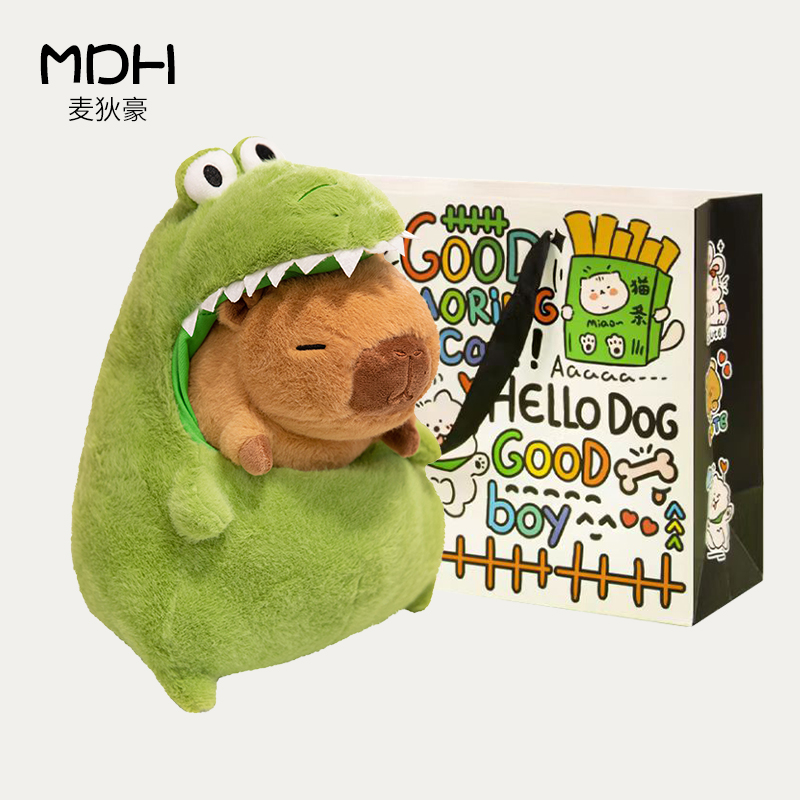 鳄鱼卡皮巴拉玩偶毛绒公仔玩具娃娃水豚鼠生日礼物丑萌可爱男女