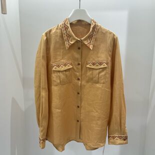 晴山卷幔 | 舒缓平和 气质婉约复古刺绣两色衬衫女2026早春新品