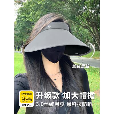 全脸防晒防晒帽加宽加大黑胶丝绒