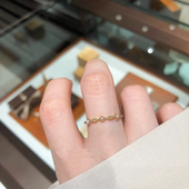 agete同款 天然淡水珍珠戒指菱形花边925纯银戒指女轻奢小可爱