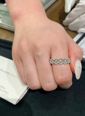 日系va同款 精工蕾丝花边镂空镶钻轻奢925银戒指精致仙女戒 夏日