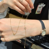 日系agete同款 新年幸运四叶草 925银镀14k金手链项链耳钉礼物女