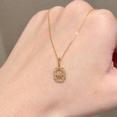 日系agete同款 25年圣诞限定玫瑰花莫桑钻 925银镀金项链锁骨链女