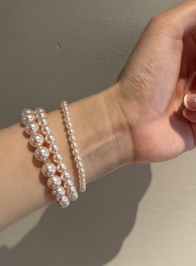 弹力法式珍珠手链气质