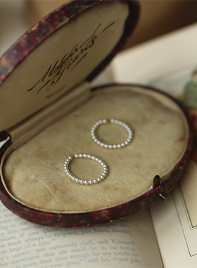 特 迷你小珍珠 美国进口14k包金极细施家珍珠戒指女叠带