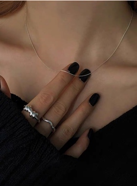 细若游丝 意大利进口超细极细925纯银项链锁骨链女情侣生日礼物