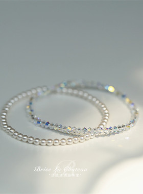 微风庄园 莹润珠光 正品罕见极细施家珍珠手链叠戴简约礼物女