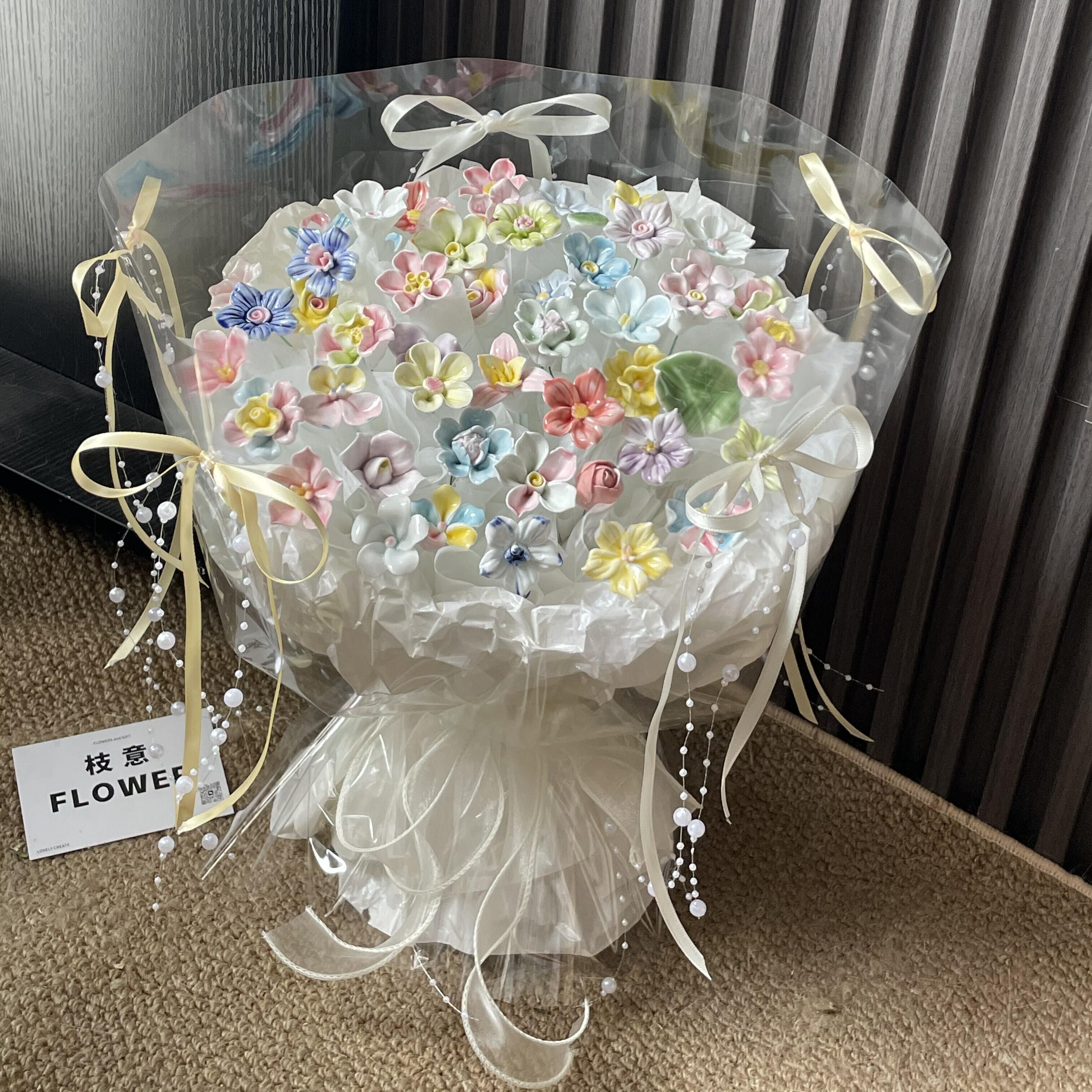 景德镇陶瓷花束成品生日礼物花束实用永生花送闺蜜女生妈妈母亲节