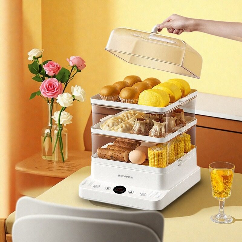 志高电蒸锅24L大容量家用三层多功能电蒸笼小型可视透明蒸锅智能,厨房电器,电蒸锅/台式电蒸箱/肠粉机,淘宝优惠券,粉丝福利购,淘宝优惠卷