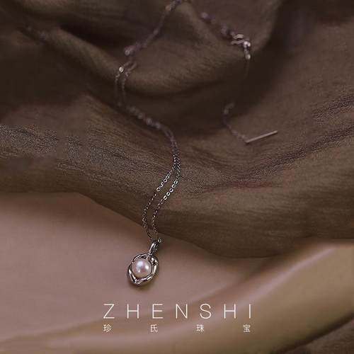 【云亭】天然淡水珍珠吊坠女款简约精致小众项链颈链情人节送女友